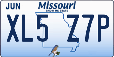MO license plate XL5Z7P