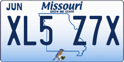 MO license plate XL5Z7X