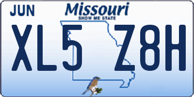 MO license plate XL5Z8H