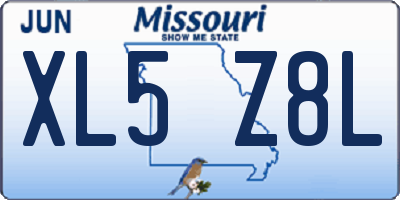 MO license plate XL5Z8L