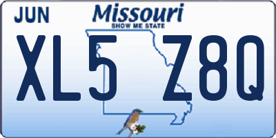 MO license plate XL5Z8Q