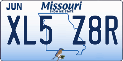 MO license plate XL5Z8R