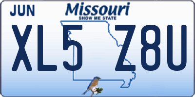 MO license plate XL5Z8U