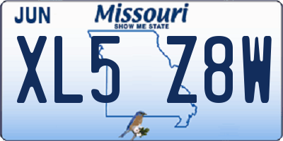 MO license plate XL5Z8W