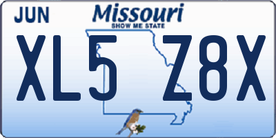 MO license plate XL5Z8X