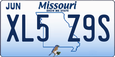 MO license plate XL5Z9S