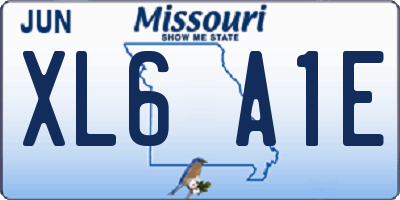 MO license plate XL6A1E