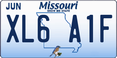 MO license plate XL6A1F