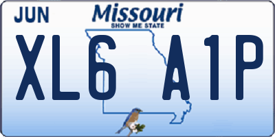 MO license plate XL6A1P