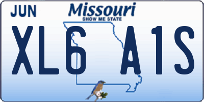 MO license plate XL6A1S