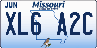 MO license plate XL6A2C