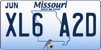 MO license plate XL6A2D