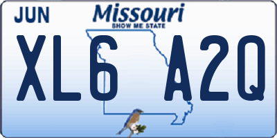 MO license plate XL6A2Q