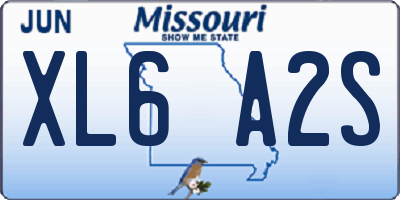 MO license plate XL6A2S