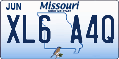 MO license plate XL6A4Q