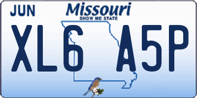 MO license plate XL6A5P