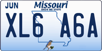 MO license plate XL6A6A