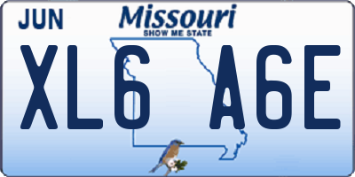 MO license plate XL6A6E