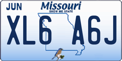 MO license plate XL6A6J