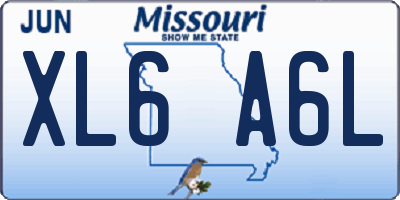 MO license plate XL6A6L