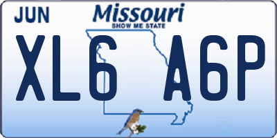 MO license plate XL6A6P