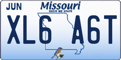 MO license plate XL6A6T