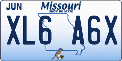 MO license plate XL6A6X