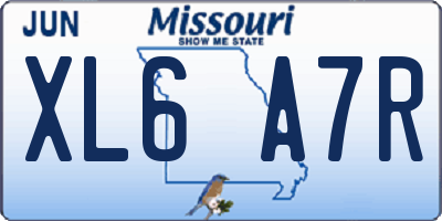 MO license plate XL6A7R