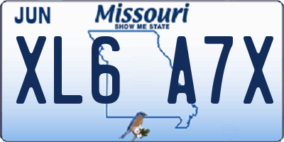 MO license plate XL6A7X