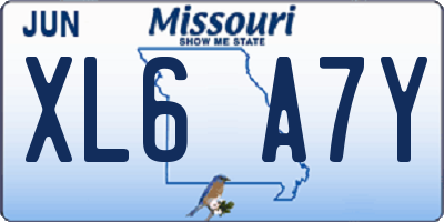 MO license plate XL6A7Y