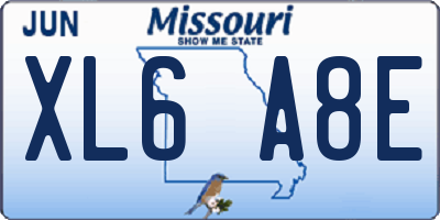 MO license plate XL6A8E