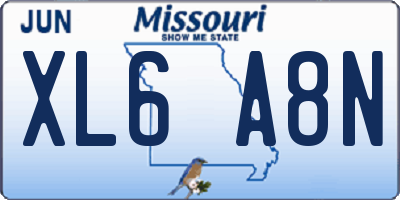 MO license plate XL6A8N