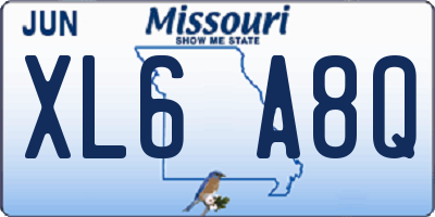 MO license plate XL6A8Q