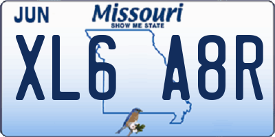 MO license plate XL6A8R