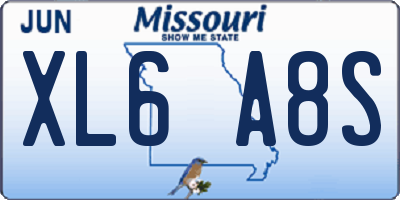 MO license plate XL6A8S