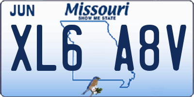 MO license plate XL6A8V