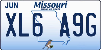 MO license plate XL6A9G