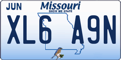 MO license plate XL6A9N