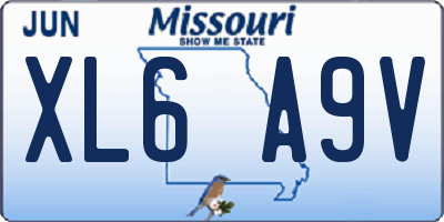 MO license plate XL6A9V