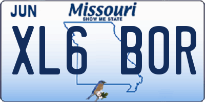 MO license plate XL6B0R
