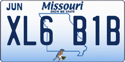 MO license plate XL6B1B