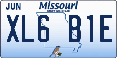 MO license plate XL6B1E