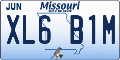 MO license plate XL6B1M
