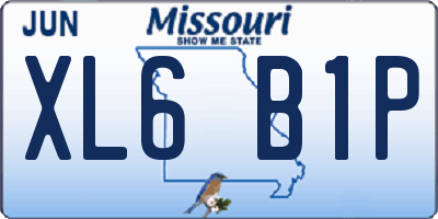 MO license plate XL6B1P