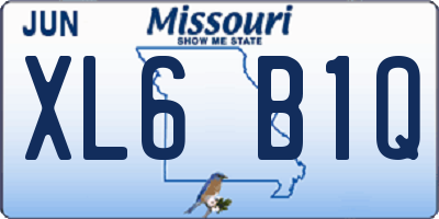 MO license plate XL6B1Q