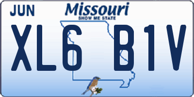 MO license plate XL6B1V