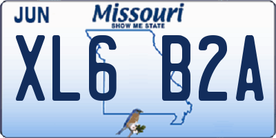 MO license plate XL6B2A
