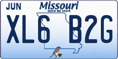 MO license plate XL6B2G