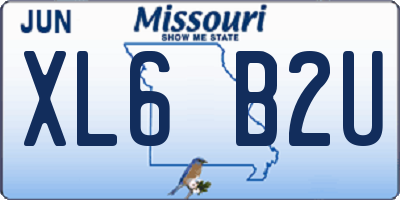 MO license plate XL6B2U