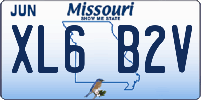 MO license plate XL6B2V